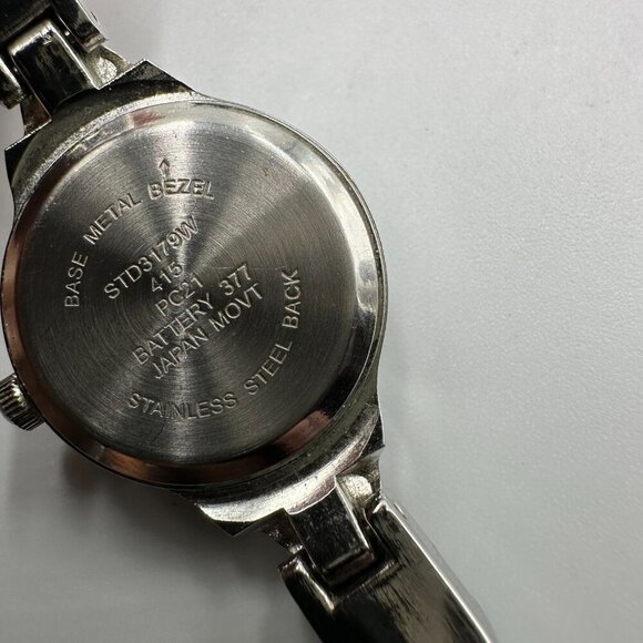 3/$30 Studio Time Watch Women Silver Tone Rhinestone Accent Bracelet  7" - Picture 5 of 15